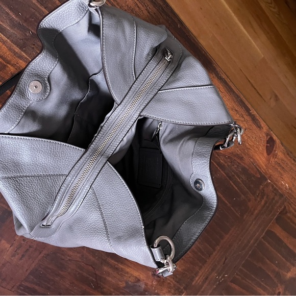 Coach Lexy Grey Triple Compartment Leather  Shoulder Bag Purse - Picture 14 of 14